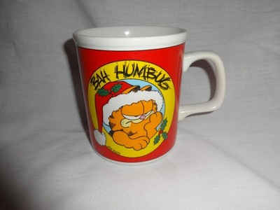 Vintage 1978 Garfield Enesco Christmas Mug  Bah Humbug  Jim Davis