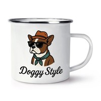 Gift Base Doggy Style Emaille Becher Tasse Rude Witz Tier Valentinstag