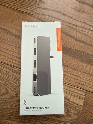 Satechi Pro Hub Max USB-C USB-A HDMI Micro/SD Ethernet Card Reader Mac- See Desc