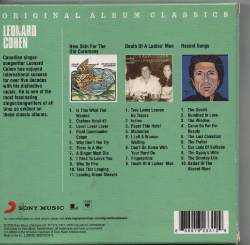 3 CD Leonard Cohen/New Skin for the Old Ceremony/Death of a Ladies´Man/Recent .. - Bild 2 von 2