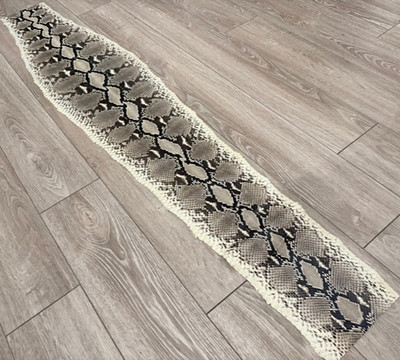 Natural Glossy Genuine Python Snakeskin Leather real hide snake skin Rattle 395