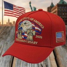 Baseball Cap United States 250th Anniversary Hat Suitable for Multiple Occasion