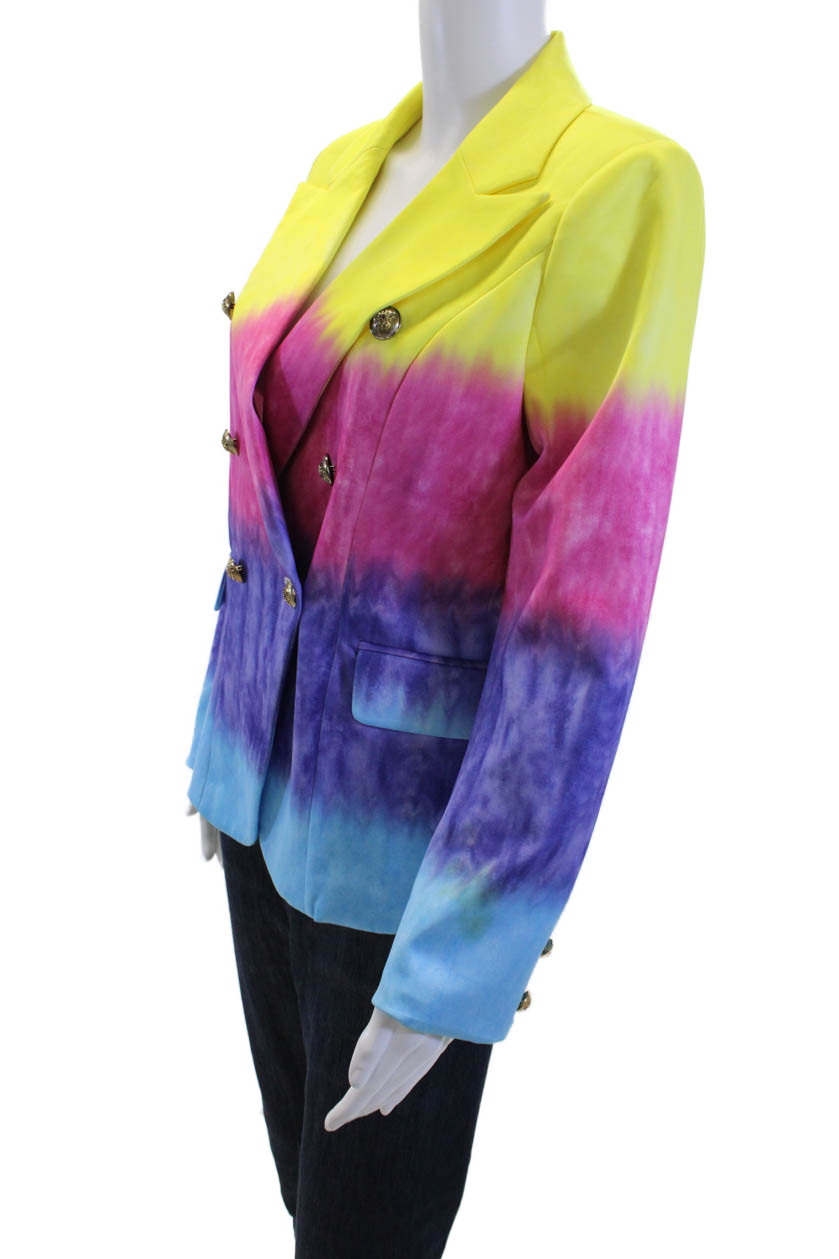 Lioness Women Yellow Collared Long Sleeve Blazer Size S