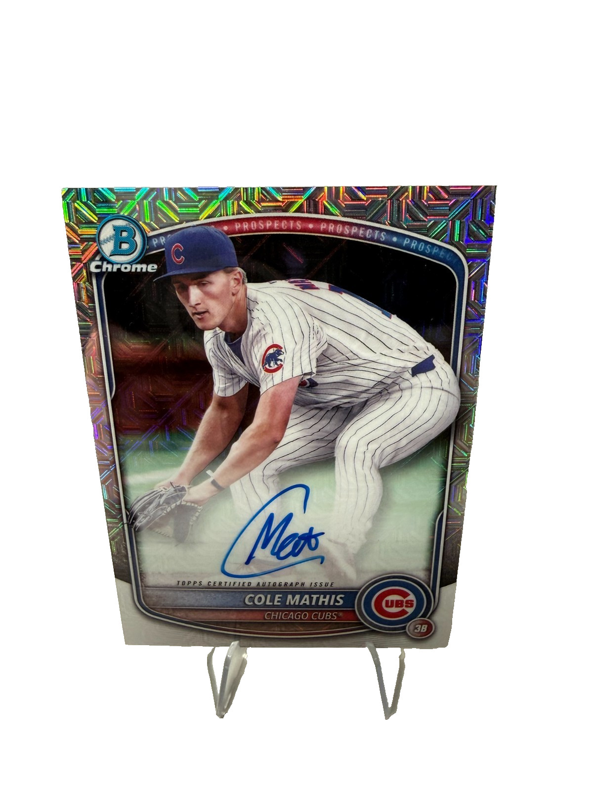 Cole Mathis 2025 Bowman Chrome Mojo Refractor Auto #BMA-CM Cubs