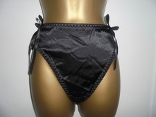 Womens   black    sheer lacy  bum satin front  Panties  38 to   50 " cd/tv NEW