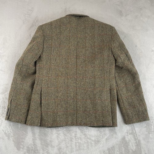 Vintage HARRIS TWEED Sport Coat Blazer Men 38R Brown Handwoven Scottish Wool - Picture 7 of 11