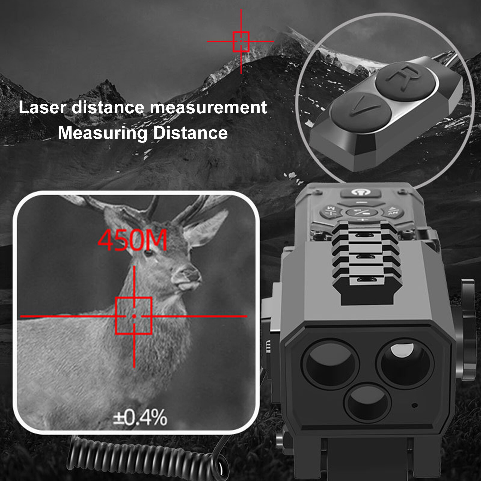 1080P Night Vision Laser Range Finder 1200M/300M Laser Range Day/Night