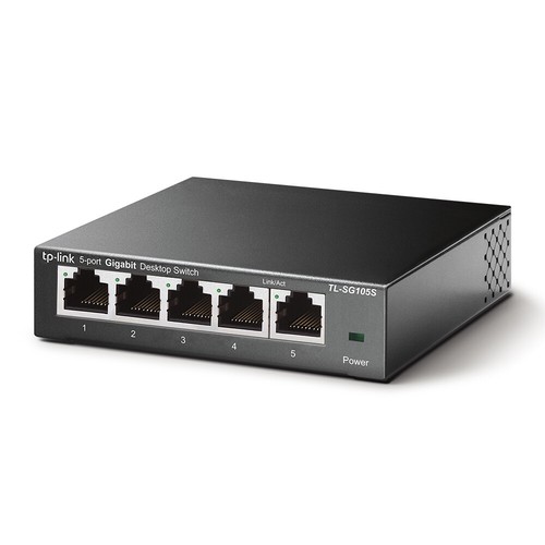 TP-Link TL-SG105S Gigabit Ethernet Switch 5-Port Unmanaged 10/100/1000 Schwarz - Afbeelding 2 van 3