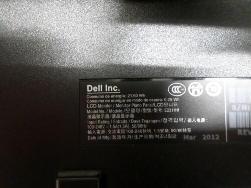 Dell 23" E2311Hf WideScreen Full HD 1080p Flat Panel LCD Monitor w/ VGA & Power - Picture 11 of 11