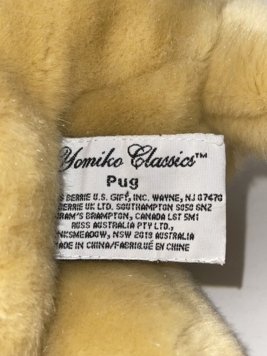 Yomiko Classics Russ Berrie Pug Dog 17” Stuffed Animal Plush - Picture 11 of 12