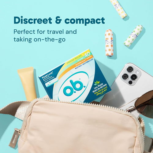 O.B. Tampons No Applicator, Fragrance-Free - 40Ct | Applicator-Free Tampons Ultr - Picture 11 of 11