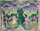 2 Bags VTG Bartholomew Easter Grass GREEN Made In USA Beautiful Designs On Bags