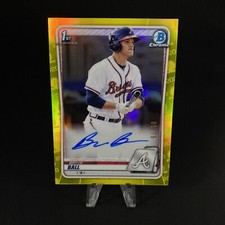 2020 Bowman Chrome 1st Bryce Ball Yellow Refractor Auto /75 Braves HOT ROOKIE RC