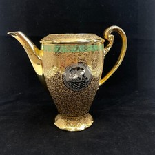Victoria Czechoslovakia China 24k Gold Gild Gilded Bohemian Teapot Coffee Pot