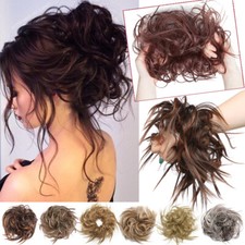 100 REAL Messy Bun Scrunchie As Human Hair Extensions Ponytail Blonde Hairpiece