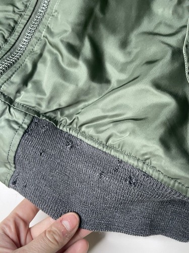 VTG Alpha Industries MA-1 Flight Bomber Jacket Large Olive Green 90s USA 1998 - Picture 9 of 13