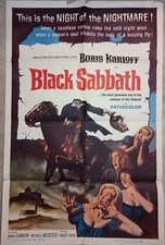 Original Boris Karloff Black Sabbath Movie Poster 1964 27x41 One SheetP-G