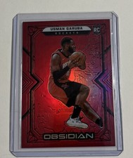 2020-21 Usman Garuba RC Panini Obsidian RED FLOOD Rockets