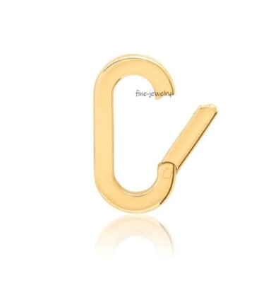 14k Solid Gold Oval Carabiner Lock Clasp Beautiful Gold Carabiner Charm Lock