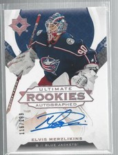 Elvis Merzlikins 2019-20 Ultimate Collection #125 Autograph Rookie 116/299 RC