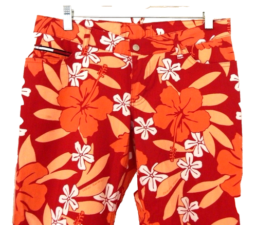 Tommy Jeans Hawaii Caprihose tropischer Blumendruck mit süßen Krawatten hinten - 9 ANSEHEN! - Bild 3 von 15