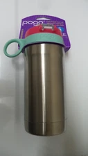 POGO 12 Oz MINT PINK Stainless Steel Vacuum Insulated WATER BOTTLE SOFT STRAW