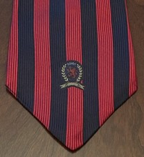 Vintage Tommy Hilfiger Red Blue Repp 100% Italian Silk Made In USA
