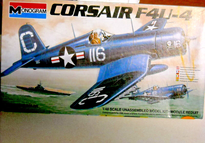 Monogram 6833 Vought Corsair F-4U-4 complete  NIB 1:48 1983 issue