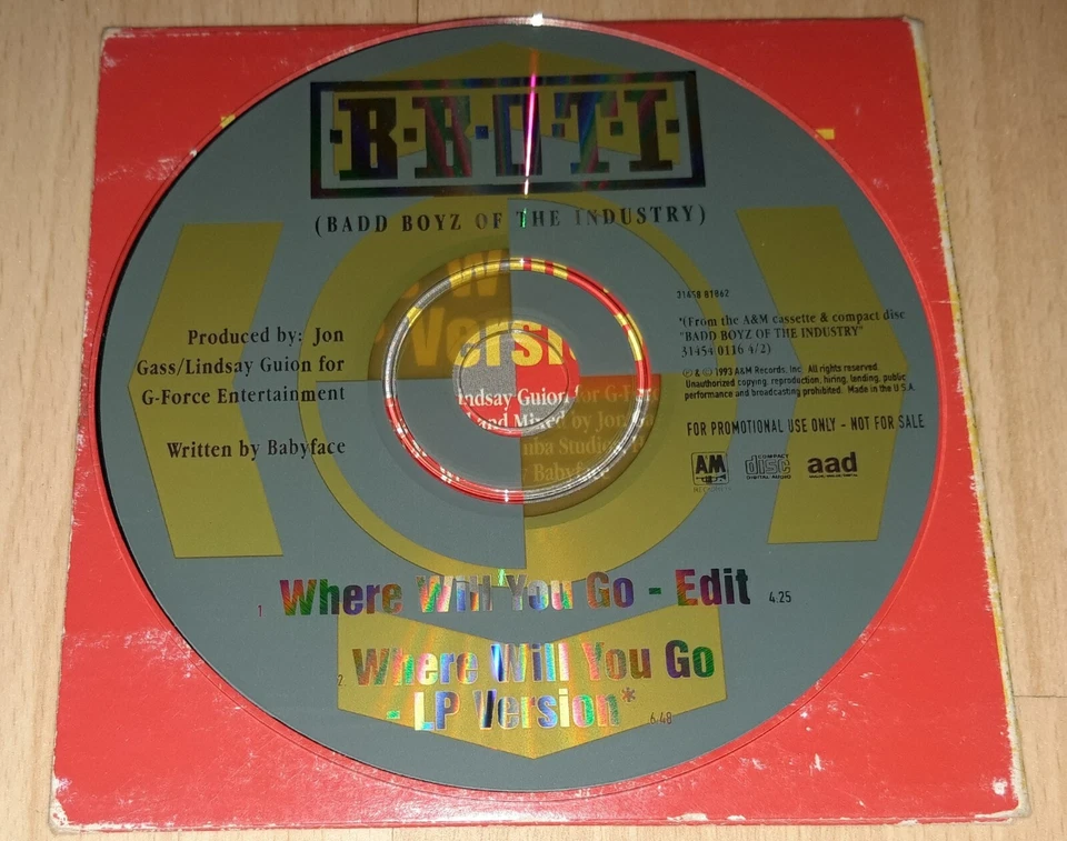B.B.O.T.I. - Where Will You Go PROMO CD Single R&B Rnb Badd Boyz Of The Industry - Bild 4 von 4