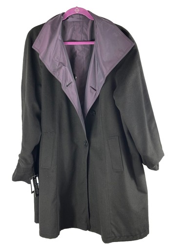 Gallery Women Water Resistant Rain Jacket XL Purple Black Lining Reversible NWT - Picture 13 of 23