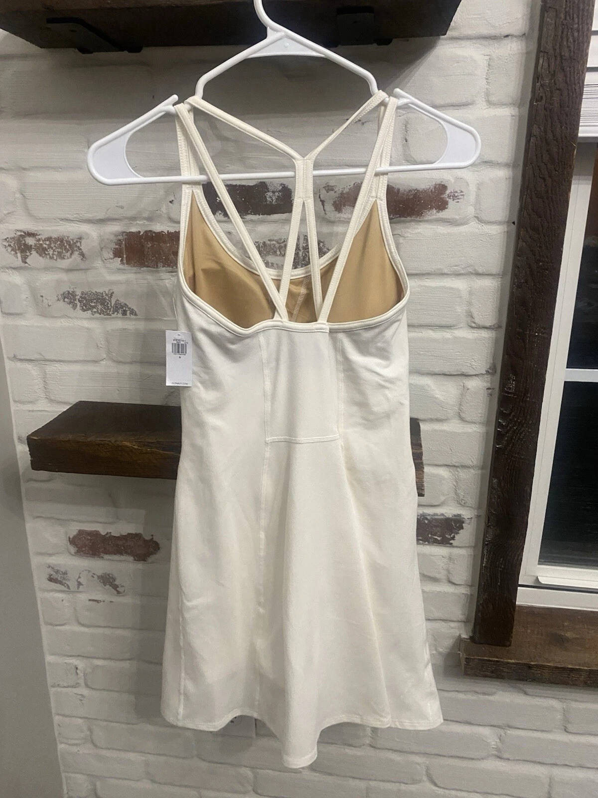 OFF WHITE Reggiseno vestito Oldy Navyvo att topto cortosto nasco tascae colore bianco sporc nuo conchetta eti sm.ghia