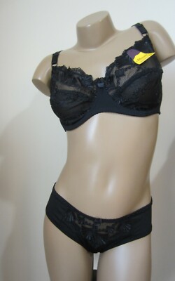 Ensemble Lingerie Carla's Secret - Soutien-gorge Armaturé Et Culotte - Taille Bonnet D, Tour 105/115 - Noir