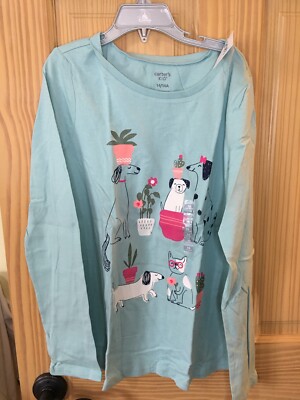 NWT Carter's Puppy Dog Shirt Top Girls Long Sleeve Blue many sizes