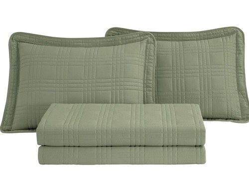 Chezmoi Collection Kingston 3-Piece Oversized Bedspread King Size, Sage - New! - Picture 2 of 9