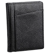 Slim Thin Mens Leather Bifold ID Wallet Credit Card Holder Driver's License Case