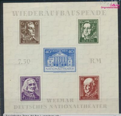 Briefmarken Sowjetische Zone (All.Bes.) 1946 Mi Block3A IV, Punkt hinter E(74826
