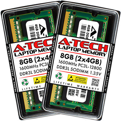A-Tech 8GB 2x 4GB PC3-12800 Laptop SODIMM DDR3 1600 MHz
