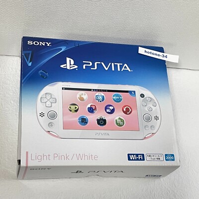 PS Vita Console Light Pink White PCH-2000 Wi-Fi w/ Charger