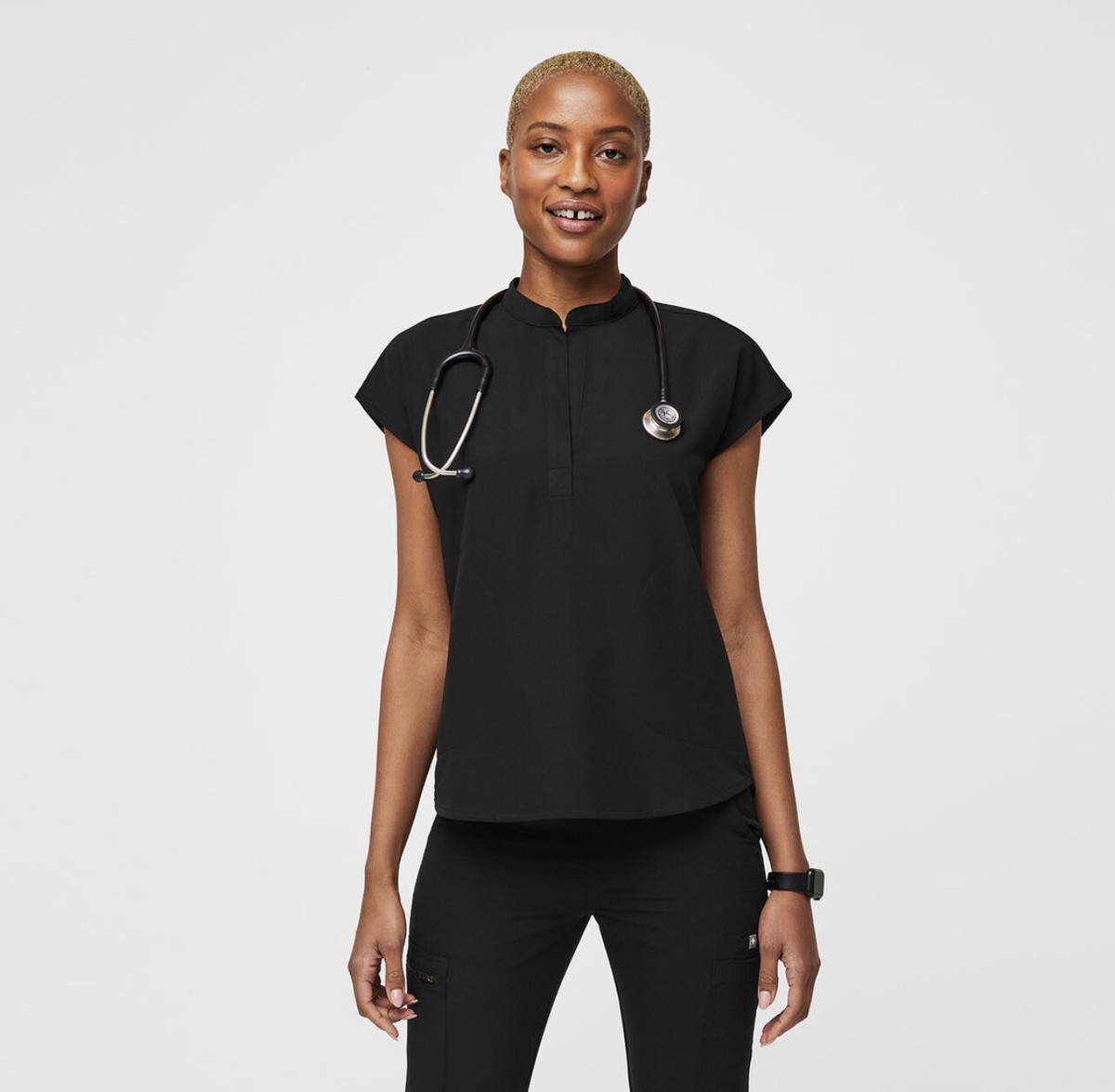 NWT FIGS Mandarin Rafaela XS Women Black Scrub Top | eBay