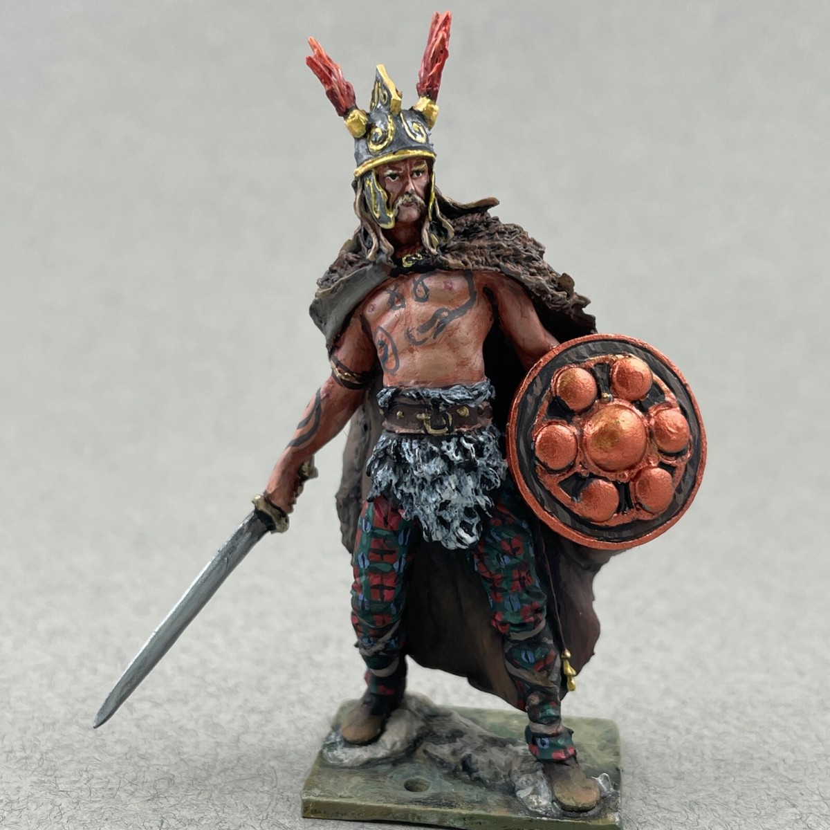 【ロマンチックウォリアー】メタルフィギュア Historical figure 54 mm, Vercingetorix Gallic King figurine, Metal
