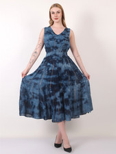 Women's Casual Dress Lurex Tie Dye Embroidered Sleeveless Maxi Dress Mix Lot