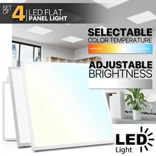 4 Pcs 2x2 LED Flat Panel Light 4400LM 5000K Dimmable Drop Ceiling Recessed Light