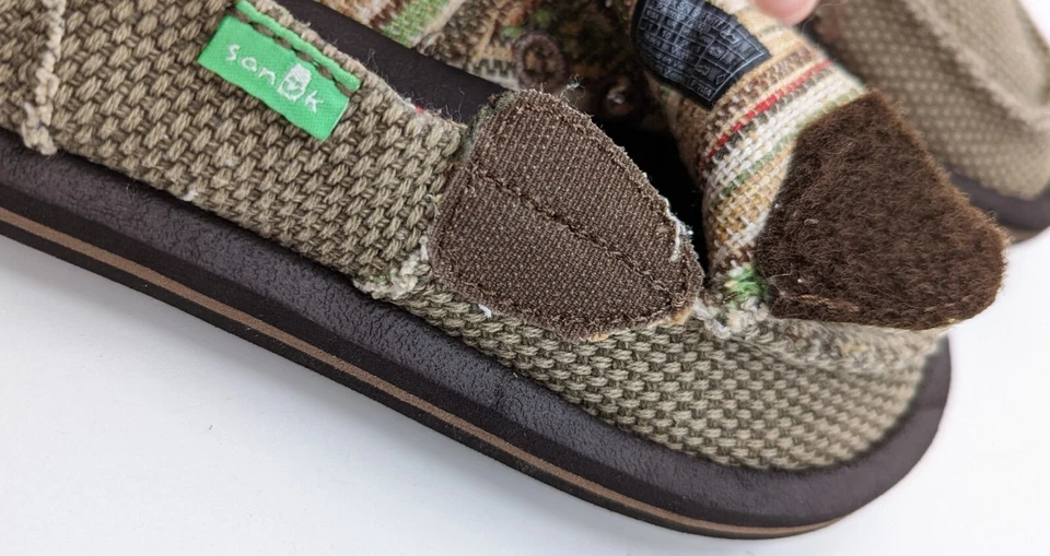 Zapatos Sanuk Niños 11US 10UK 28EU Vagabundo Planos Sin Cordones SBF1061T Marrón Lona Sin usar, en caja Foto 4 de 4