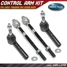 4x Front Inner and Outer Tie Rod End for Chevy Traverse GMC Acadia Buick Enclave