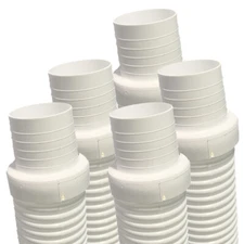 Puri Tech Pool Cleaner Vac Hose Kreepy Krauly Barracuda 1.5 in x 4 ft White 5 pk