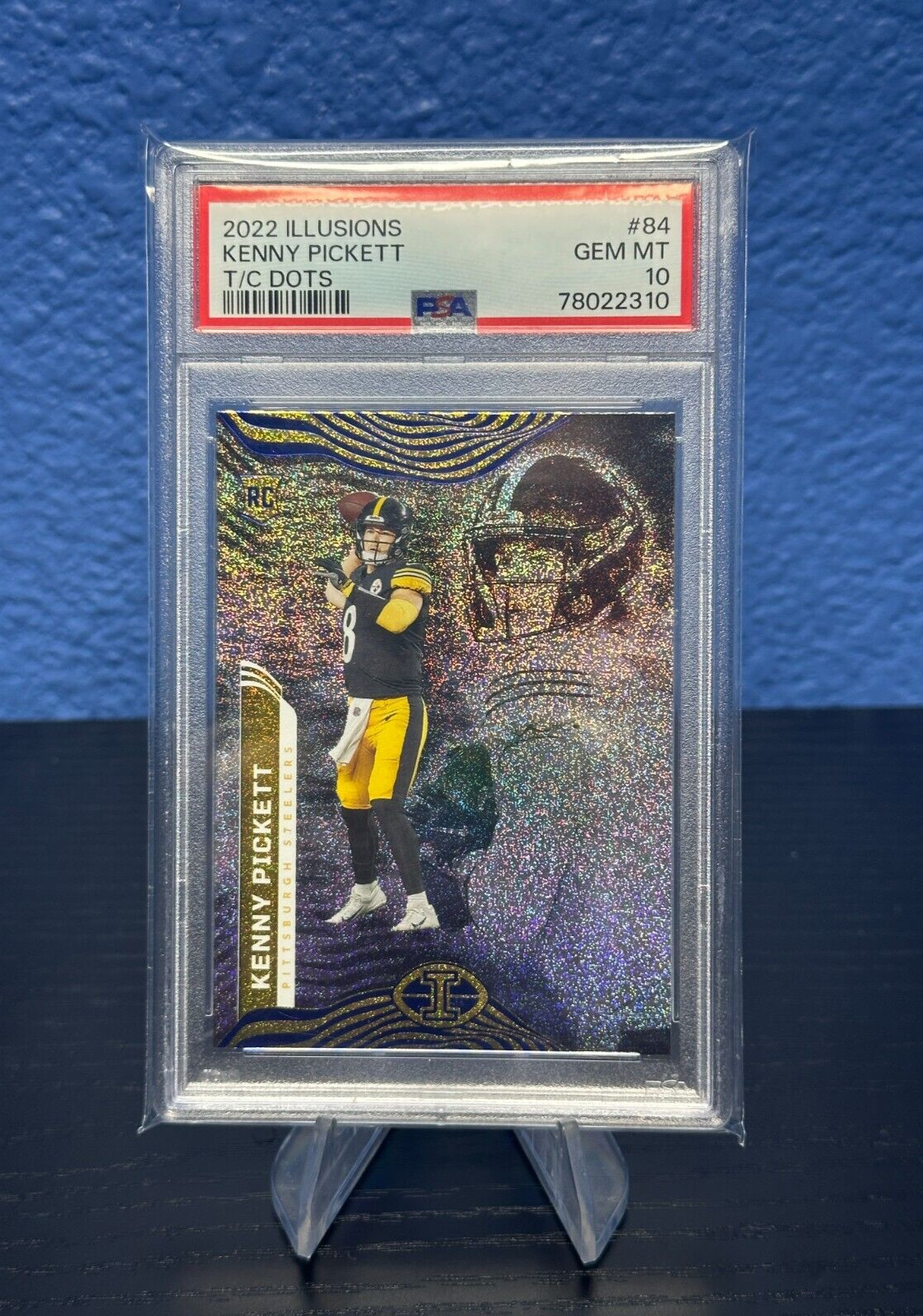 2022 PANINI ILLUSIONS TROPHY COLL DOTS #84 KENNY PICKETT ROOKIE RC PSA 10