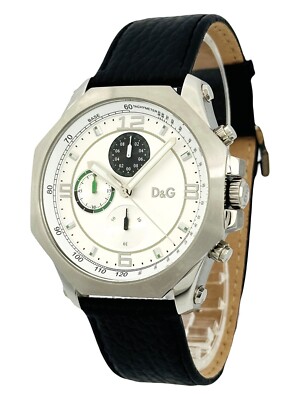 D&G Dolce and Gabbana Watch DW0102 Goose Octagonal Black Leather 