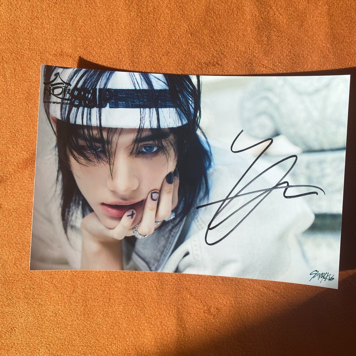 Straykids HOP 合 US 直筆サイン入りポストカード　ヒョンジン STRAY KIDS 合 HOP WALKING ON WATER AUTOGRAPHED SIGNED PHOTO 4*6 K