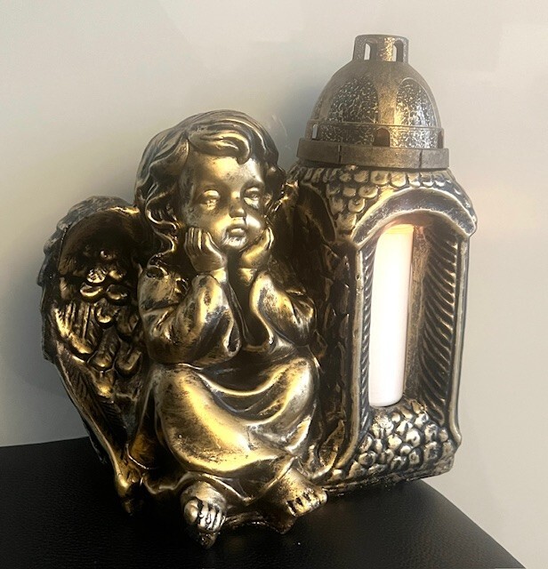 Engel Grablaterne Grablampe Grableuchte Teelicht Grabschmuck Schutzengel Kerze