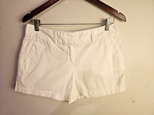 Ann Taylor Loft Damen 4 weiße Baumwolle Chino Shorts 26-16